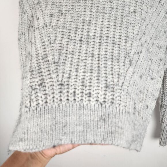 Lucky Brand Hooded Sweater Grey Knit Crop Size M - Picture 12 of 13
